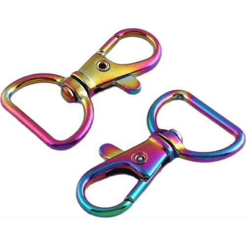 Swivel clasp rainbow D Ring Swivel Trigger Clips Lobster Clasps Hooks Clips Snap Swivel Lanyards Hand for Bag backpack Key Chain