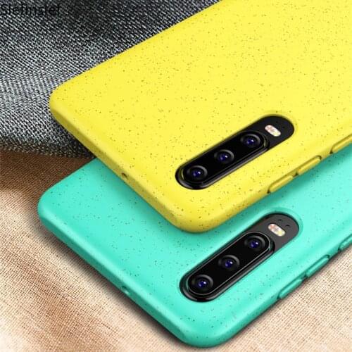 Slefinslef Fashion Colorful New Shockproof Soft TPU Wheat Straw Matte Phone Case Back Cover for Huawei P30 Pro Lite Capa Fundas