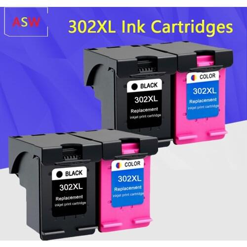 ASW 302XL Ink Cartridge Replacement for HP 302 For HP302 XL Ink Cartridges For HP Deskjet 2130 2131 1110 1111 1112 3630 Printer