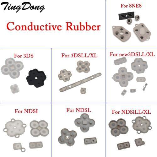 TingDong For NDS NDSL NDSI LL XL 3DS NEW 3DS SNES NES Conductive Rubber Button Pad Set Replacement Part