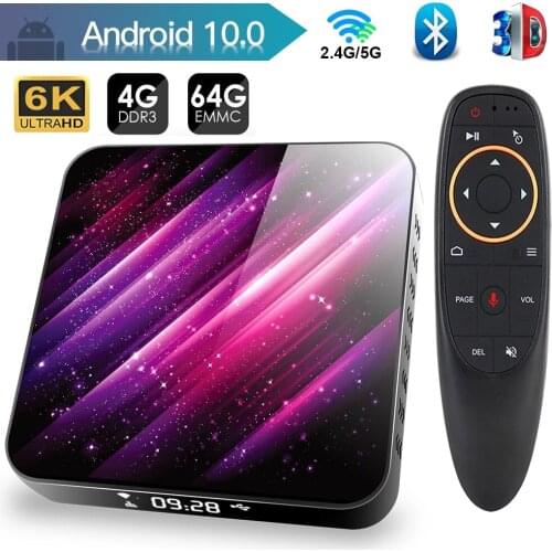 Android TV Box Android 10 4GB 32GB 64GB 6K H.265 Media Player 3D Video 2.4G 5GHz Wifi Bluetooth Smart TV Box Set top box