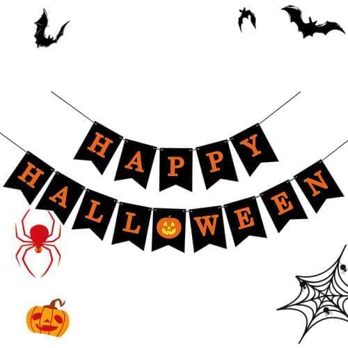 Halloween Decoration Happy Halloween Bunting Banner Haunted House Prop Happy Halloween Paper Garland Pennants Wall Flags JL0103