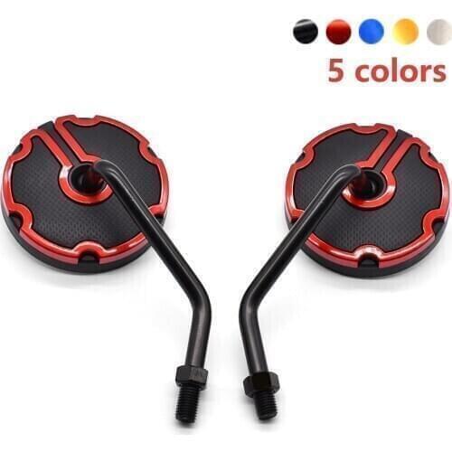 Universal Motorcycle Back View Mirror 10mm Round Shape Rearview Side Mirrors For Kawasaki ZXR400 ZZR600 VERSYS 1000 Z1000 ZX10R