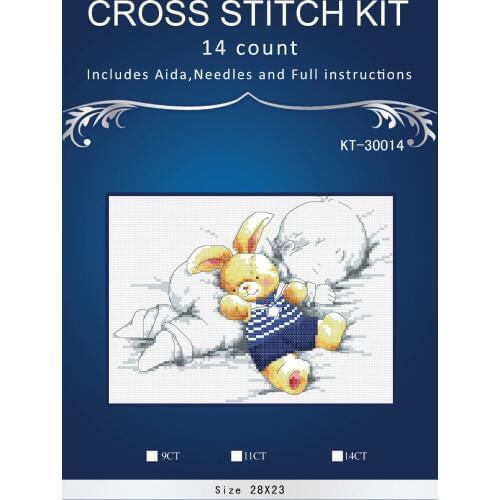Top Quality Lovely Cute Counted Cross Stitch Kit Similar baby sleeping cross stitch dim JCS 14CT higher quality dmc threads