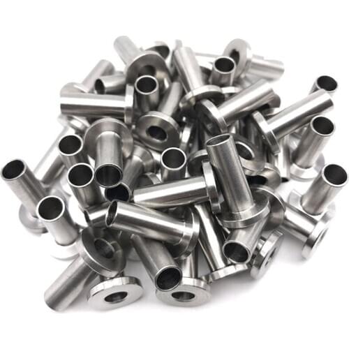 Stainless Steel Protector Sleeves For 1/8 Inch Cable Railing , Wood Posts , Diy Balustrade T316 Marine Grade 64 Pack