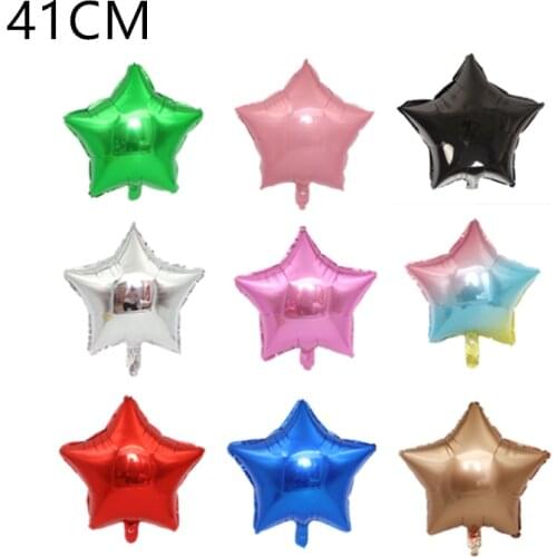 1PC 41CM Baby Shower Party Star Foil Balloon Silver&Blue Heart Shaped Helium Ball Wedding Birthday Party Decoration Air Ballon