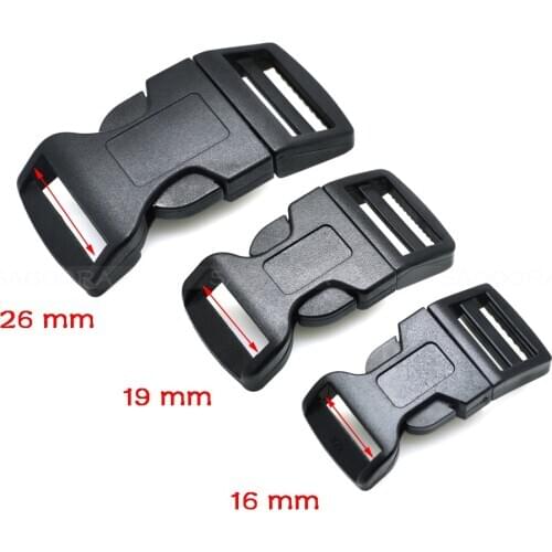 10pcs/pack 5/8 inch 3/4 inch 1 inch Contoured Side Release Buckles For Paracord Survival Bracelets/Dog Collar Black
