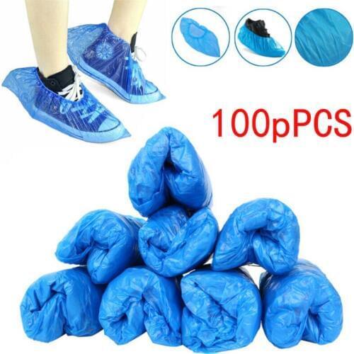 100 Pack/50 Pairs shoe Covers Disposable Waterproof Rain Shoe & Boot Covers Slip-resistant Rubber Rain Boot Overshoes Covers