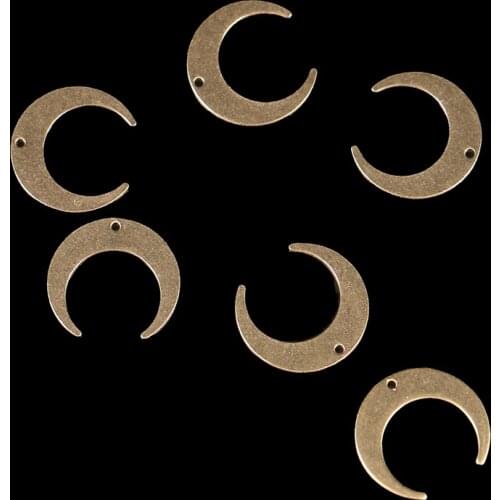 20pcs single-hole crescent earrings pendant semi-circular DIY brass jewelry accessories, supplies for making jewelry