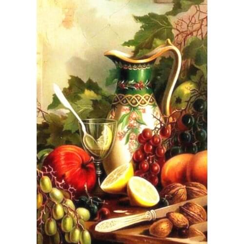 Abstract diamond mosaic kitchen fruits embroidery painting rhinestone wall stickers decoration diamond art needlework handcraft