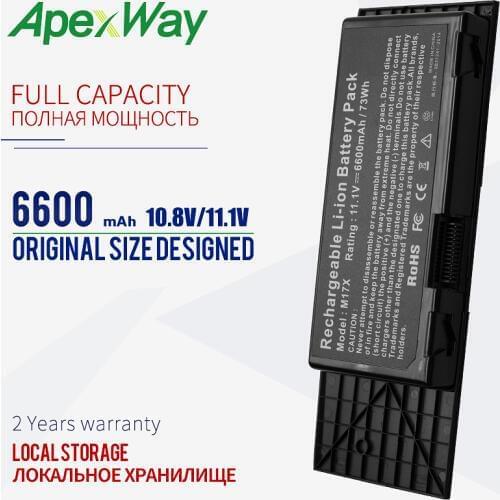 ApexWay 11.1v laptop battery 318-0397 7XC9N C0C5M 451-11817 BTYVOY1 for Dell Alienware M17X R4 MX 17xR4 M17x R3 MX 17xR3