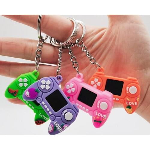 Love Video Game Handle Keychain Simulation Joystick Model Key Chain Ring Pendant Men Women Couple Key Holder Trinket Gift