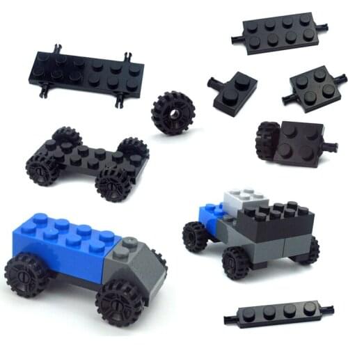 City Classic Cars Wheel Shaft Plate Building Blocks Racing Car MOC parts Compatible All Brands toy Bricks high-tech Accessories