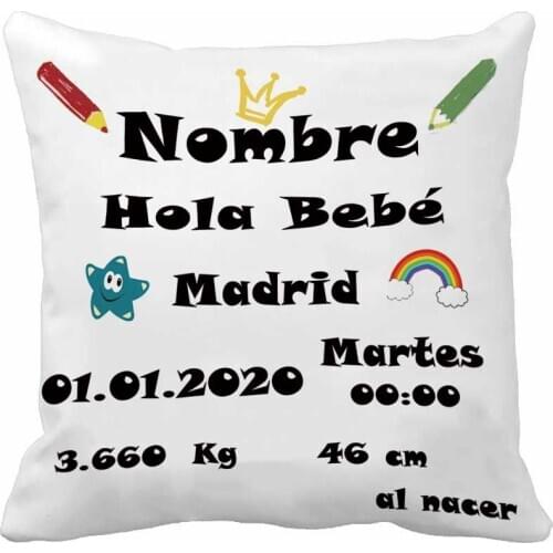 Custom Birth Data Printing Colored Pencils Throw Pillow Case Decorative Cushion Cover Pillowcase Birthday Gift By Lvsure