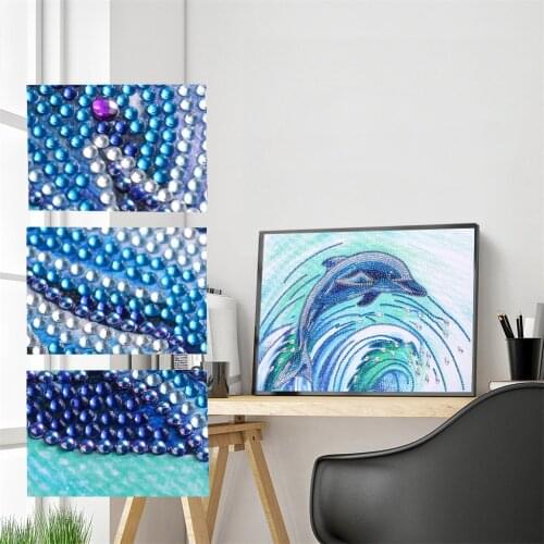 Dolphin 5D DIY Partial Drill Special Shaped Diamond Painting Diamond Embroidery Rhinestone Cross Stitch Picture Art Crafts Decor