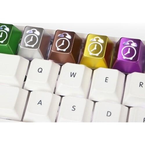 Alarm Clock Design Backlit Metal Keycaps For Cherry Mx Gateron Switch Mechanical Keyboard Cherry Profile R4 Aluminum Key Caps