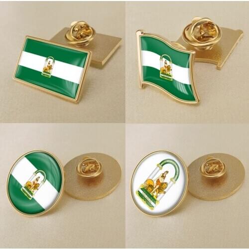Emblem of Andalusia Autonomous Community of Spain Flag Lapel Pins/Broochs/Badges