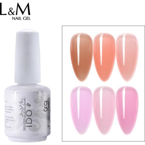IDO Crystal jelly Gel Nail Polish 6 pcs Candy Jelly Translucent Colours Home Nail Art Manicure Soak Off UV LED Gel Polish