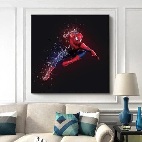 Spider-Man Art Print Canvas Painting Marvel Avengers Comic Superhero Movie Artwork Poster Iron Man Deadpool Wall Art Decoration
