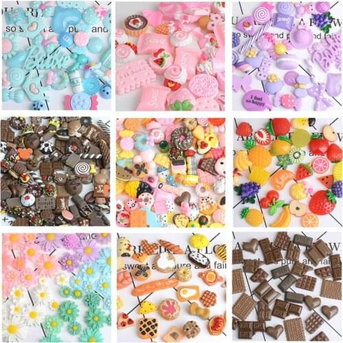 30Pcs Resin Cabochon Kawaii A Variety of Simulation Food And Play Lucky Bag Scrapbooking Craft Embellishments DIY Hair Bow Acces