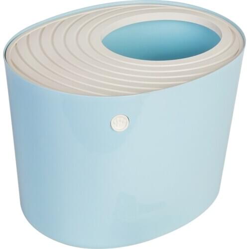 Top entry cat litter box fully enclosed cat toilet extra large snail house cat litter box anti-splashing pet supplies