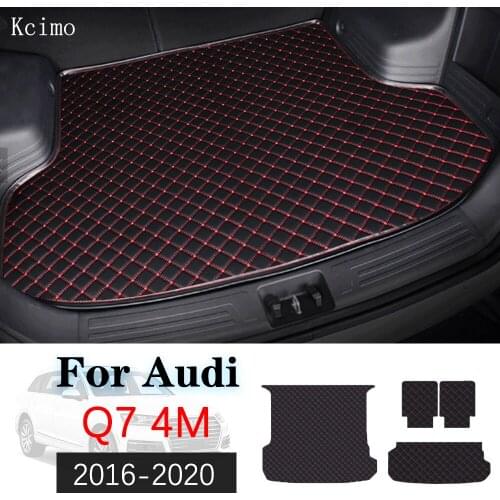Leather Car Trunk Mat Liner Pad Cargo Pad Carpet For Audi Q7 4M 2015 2016 2017 2018 2019 2020 Trunk Boot Mat Tail Cargo Liners