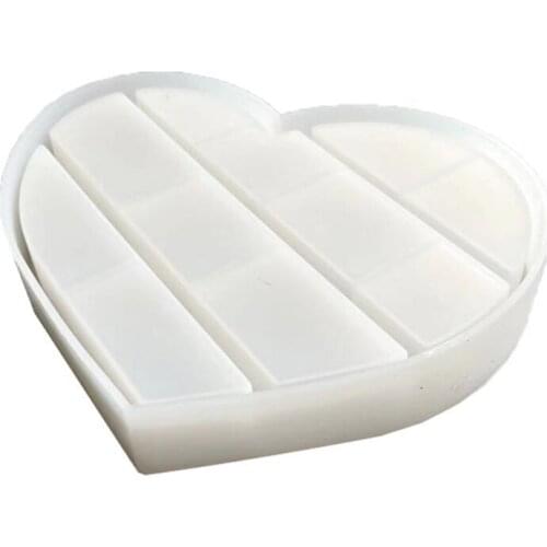 Love Heart Shaped Tray Epoxy Resin Mold DIY Crafts Display Stand Silicone Mould