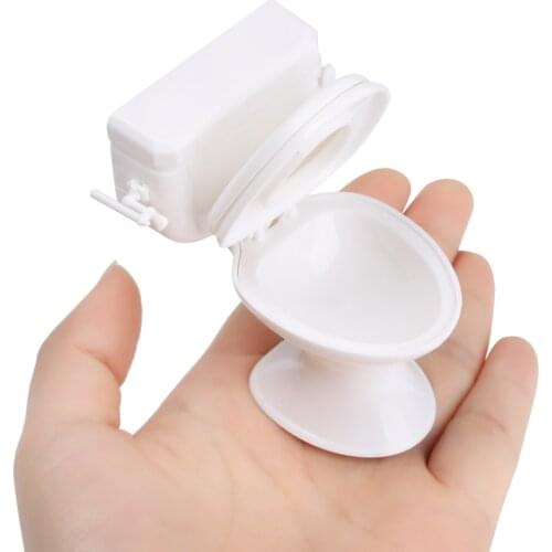 Dollhouse Furniture Vintage Bathroom Modeling White Toilet Closestool Doll House Mini Crafts Toys Ornament Doll Accessories