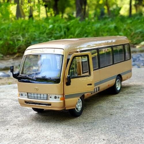 1:32 Toyota Coaster Bus Alloy Car Model Diecasts Simulation Metal Toy Business Bus Vehicles Car Model Collection Childrens Gift