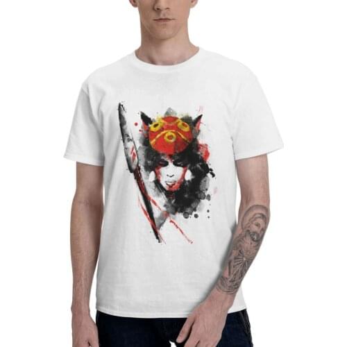 Mononoke Hime Forest Protectors T Shirt Men Cotton Printing T-shirt Graphic Tshirt Short Sleeve Japanese Anime Wolf Princess Tee