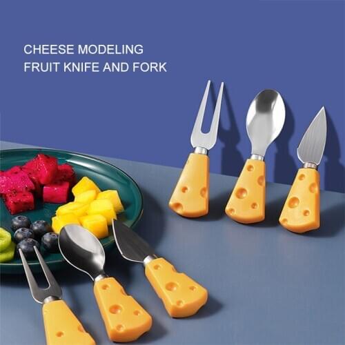 Cheese Knife And Fork Spoon Ins Fashion Style Breakfast Set With Sauce Butter Cake Bread Dessert Children Kids Baby Feeding