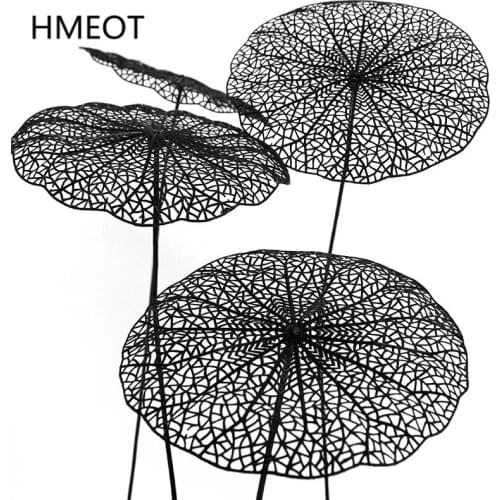 Plastic Hollow Lotus Leaf Artificial Dried Lotus Flower Arrangement Room Potted Plants Home Decor Photo Props Table Ornaments