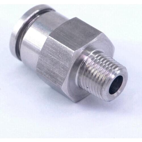 Pneumatic Straight Tube OD 10mm*1/8"BSP 304 Stainless Male Push in Fitting Quick Connector Anticorrosion Antioxidation