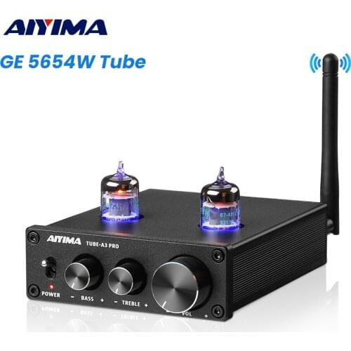 AIYIMA 6K4 Vacuum Tube Amplifier Preamplifier Bluetooth 5.0 Bile Pre AMP Vacuum Tube Preamp With Treble Bass Tone Adjustment