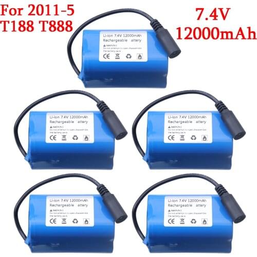 Remote Control RC Fishing Bait Boat Spare Part 7.4v 12000mAh Battery for T188 2011-5 T888 V007 H18 C18 RC Boat Accessories