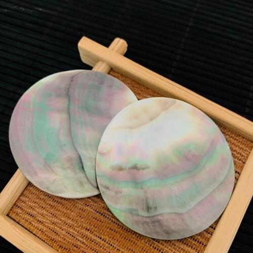 2pcs 45mm Natural Black Shell No Hole Large Round Disc Flat Big Circle Coin Earring Charm Pendants Jewelry Accessories Findings