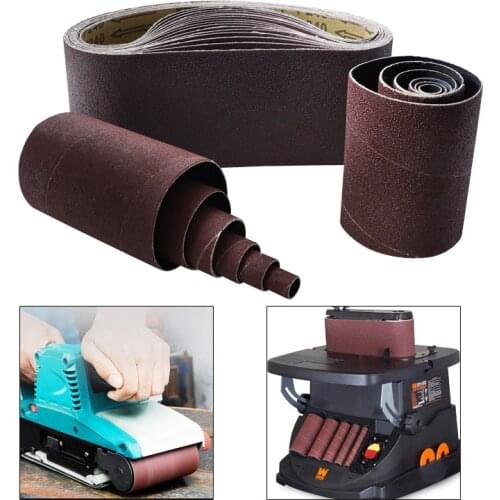 12pcs/18pcs Sander Belt 80/120/240 Grit Sanding Machine Aluminum Oxide Sandpaper for Metal Rust Removal Wood Polishing