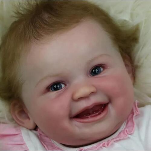 Reborn doll kit smiley face DIY silicone vinyl Reborn baby doll mould 22inch unpainted blank doll mould