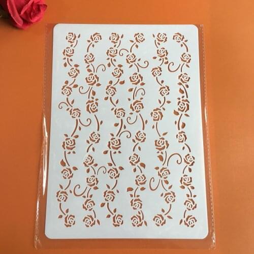 Vine flowers A4 29*21cm DIY Stencils Wall Painting Scrapbook Coloring Embossing Album Decorative Paper Card Template