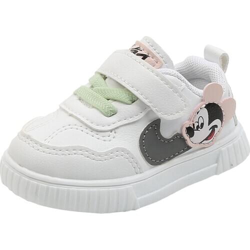 Disney new autumn baby toddler shoes boys spring girls casual shoes cartoon Mickey mouse childrens white shoes