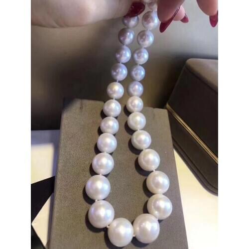 Gorgeous AAA 12-13 mm round white pearl necklace 18inch 36"