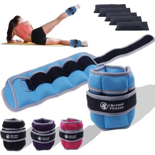 1 Pair Adjustable Fitness Weights Ankle with Sandbag Filled Sand Weighted Steel Plates for Home Yoga Running Workout Equipment