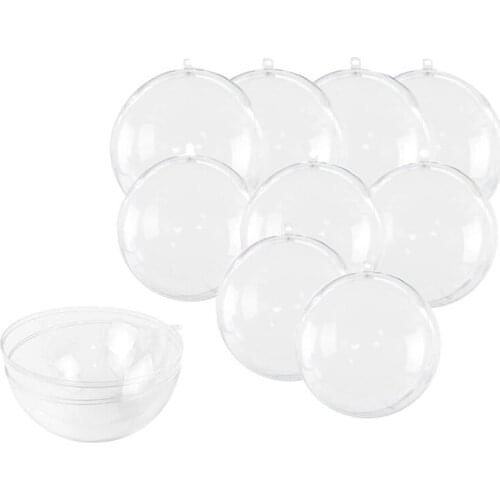 10 Pcs 4-Inch Clear Plastic Fillable Ornaments Ball, for Christmas,New Year Gift Present Box,Wedding,Party,Home Decor