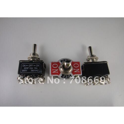 10PCS 6-Pin Toggle DPDT ON-OFF-ON Momentary Switch 15A 250V