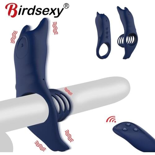2 in 1 Penis Vibrating Rings Sex Toys for Couples Male Delay Ejaculation G-Spot Clitoris Stimulation Vibrator For Men Cockring