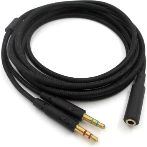 2021 New 3.5mm Universal 2 in 1 Game Headset Audio- Extend Cable for kingston- Headphone