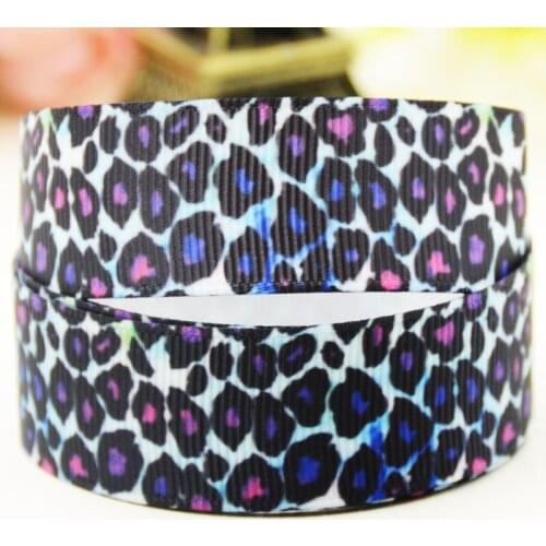 22mm 25mm 38mm 75mm Leopard Print cartoon printed Grosgrain Ribbon party decoration 10 Yards X-04253