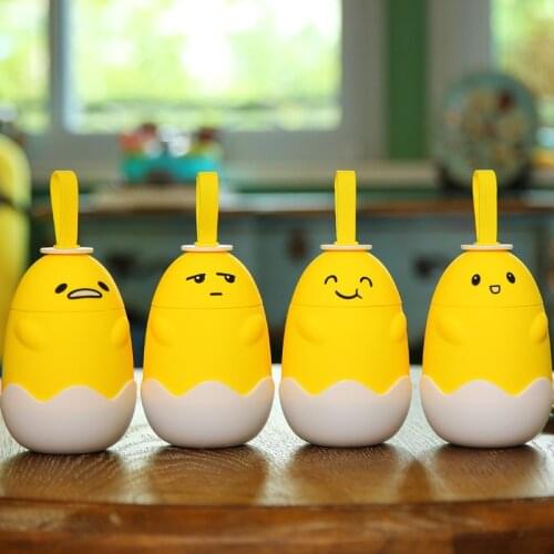 Creative cartoon egg double-layer glass with handle for fitness outdoor convenient water cup office home personalized mugs