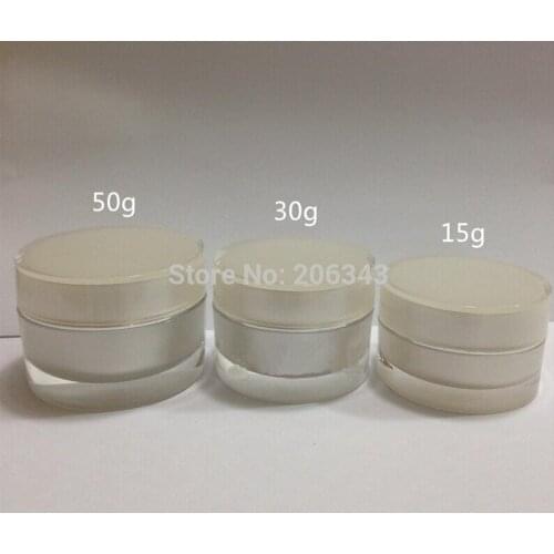 50G pearl white acrylic cylinder-shape cream bottle,cosmetic container,,cream jar,Cosmetic Jar,Cosmetic Packaging