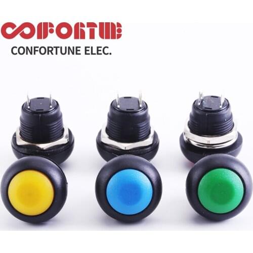 6PCS 33B 2Pin Mini Switch 12mm 5A 250V Waterproof Momentary Push Sphere Mushroom Button Switch IP65 Non-Locking Switch Button